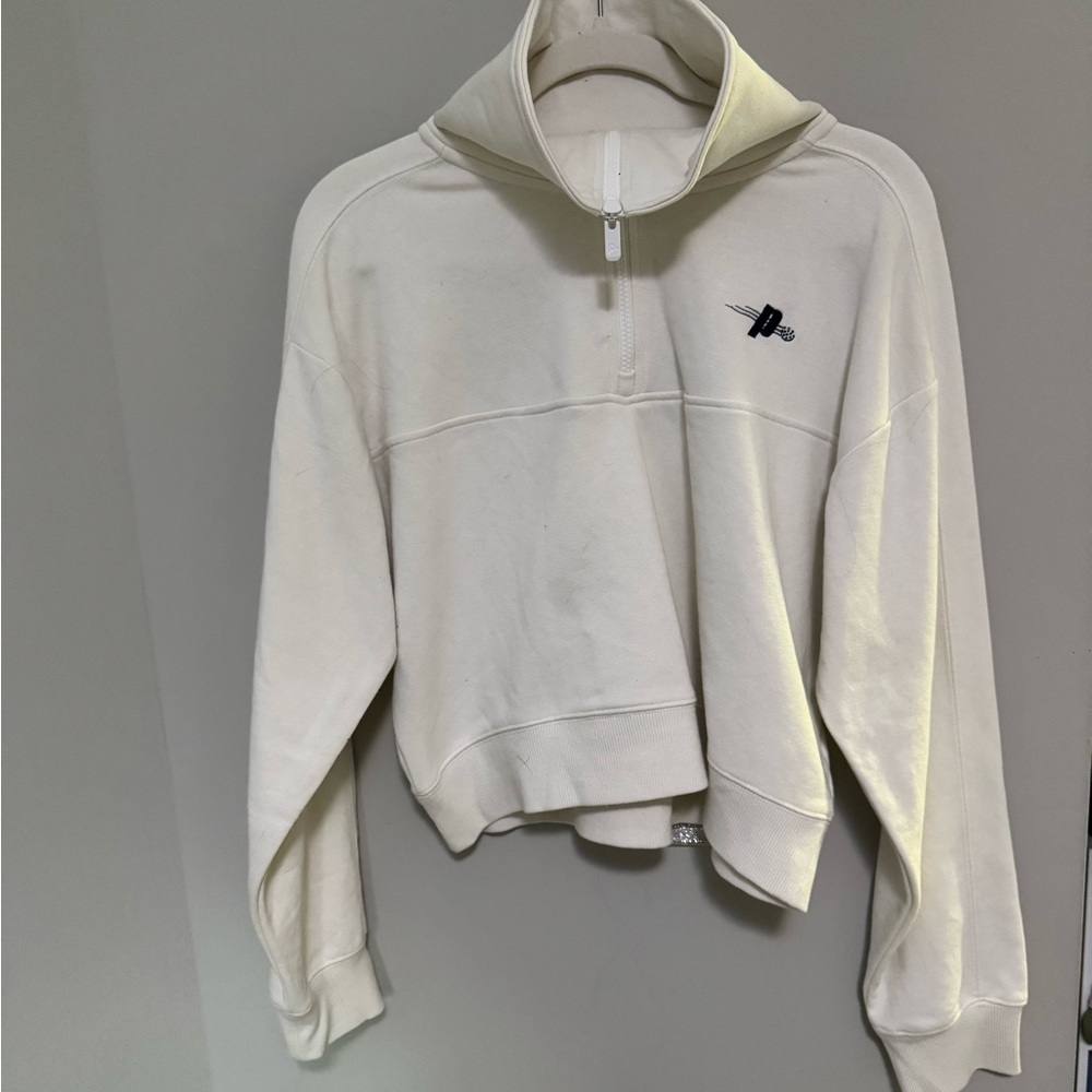 White Half-Zip Women's Top